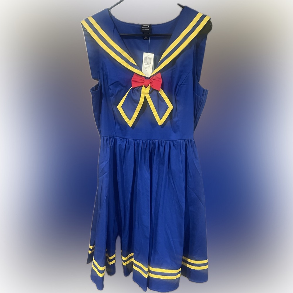 Her Universe Blue and Yellow Donald Duck Sailor Dress. Size L